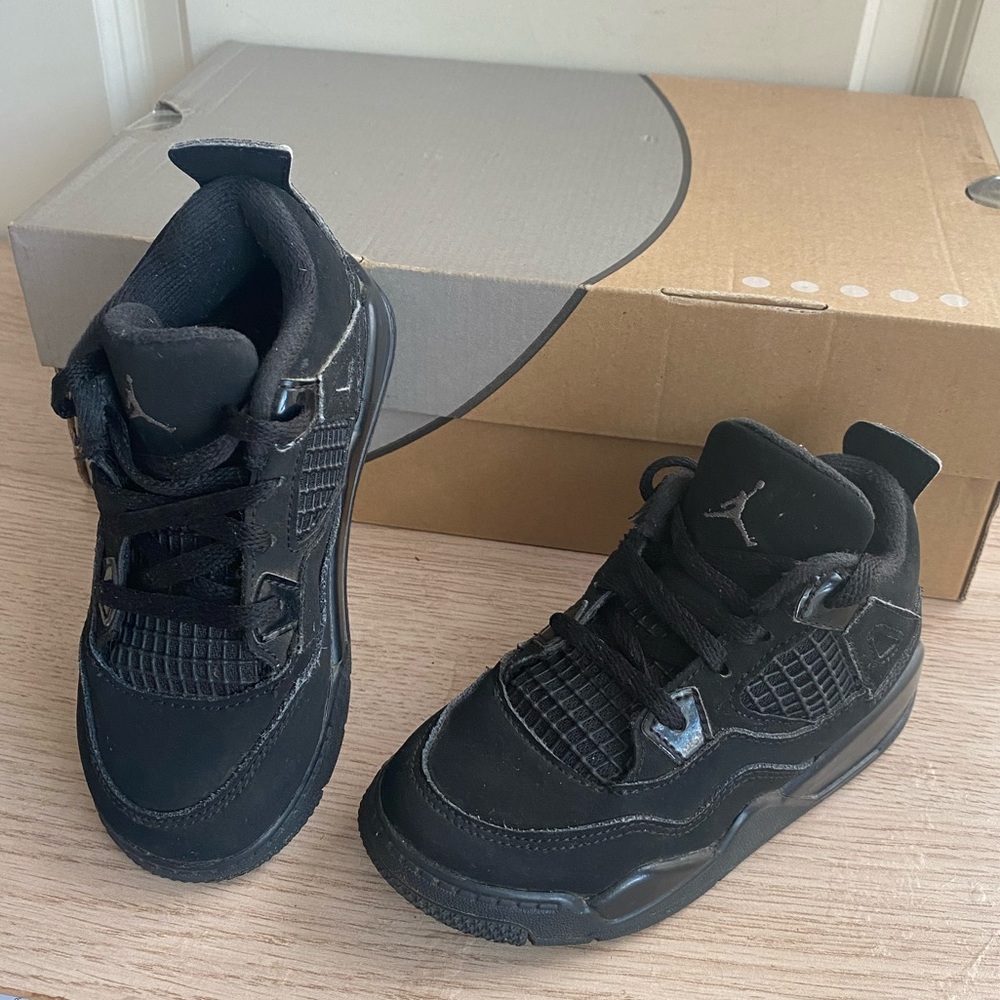 Jordan 4 Black Cat Toddler Sneakers- SZ 10 C - Picture 12 of 15